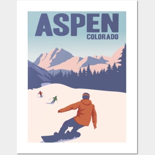 Aspen Colorado Winter Ski Vintage Travel Poster Gift Posters and Art